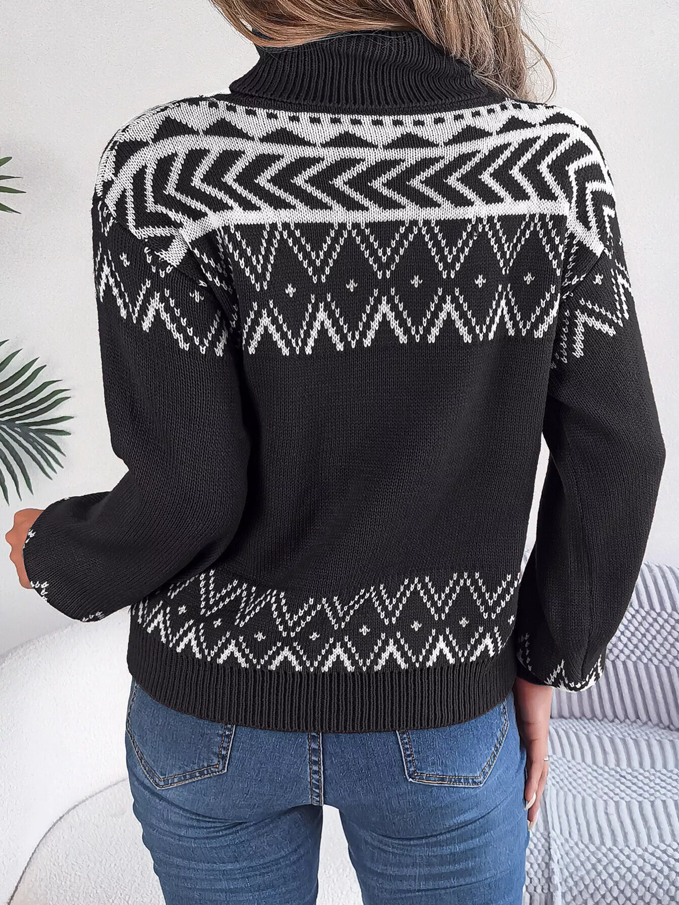 Turtleneck Dropped Shoulder Sweater - Image 6