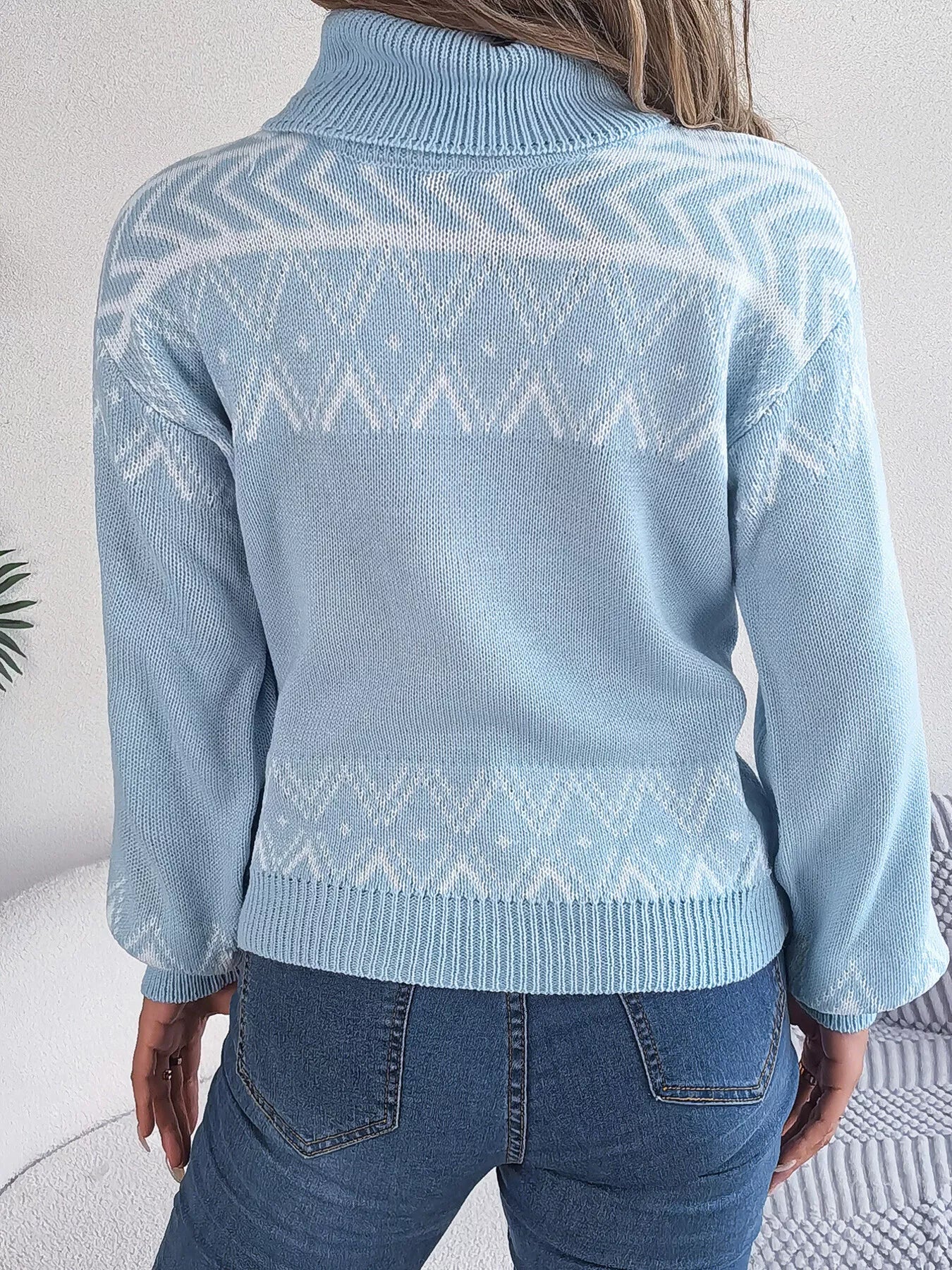 Turtleneck Dropped Shoulder Sweater - Image 8