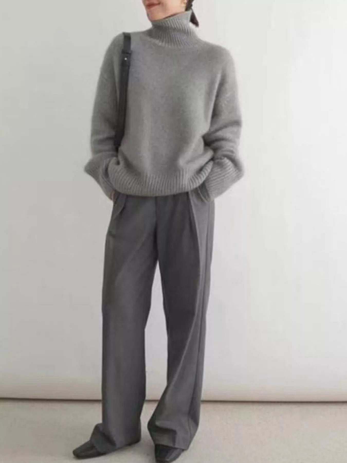 Turtleneck Dropped Shoulder Sweater - Image 10