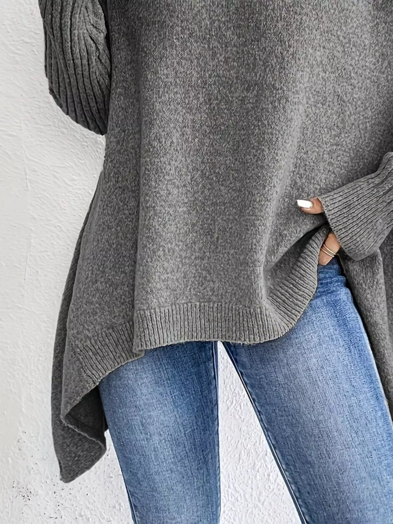 Turtleneck Dropped Shoulder Sweater - Image 14