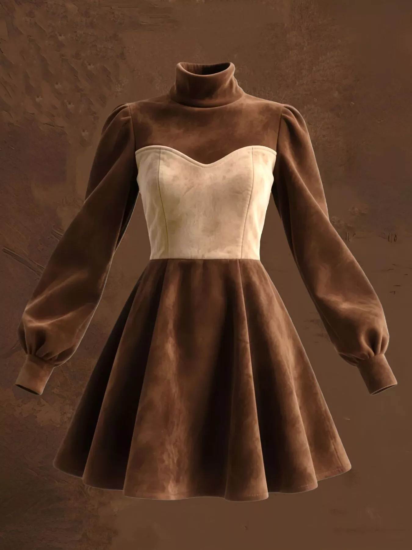 Turtleneck Long Sleeve Mini Dress - Image 4
