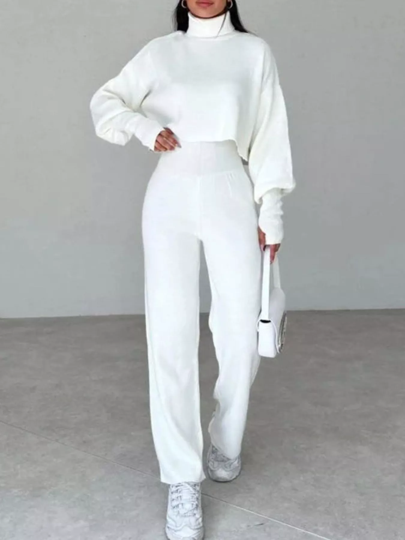 Turtleneck Long Sleeve Top & Pants Set - Image 24