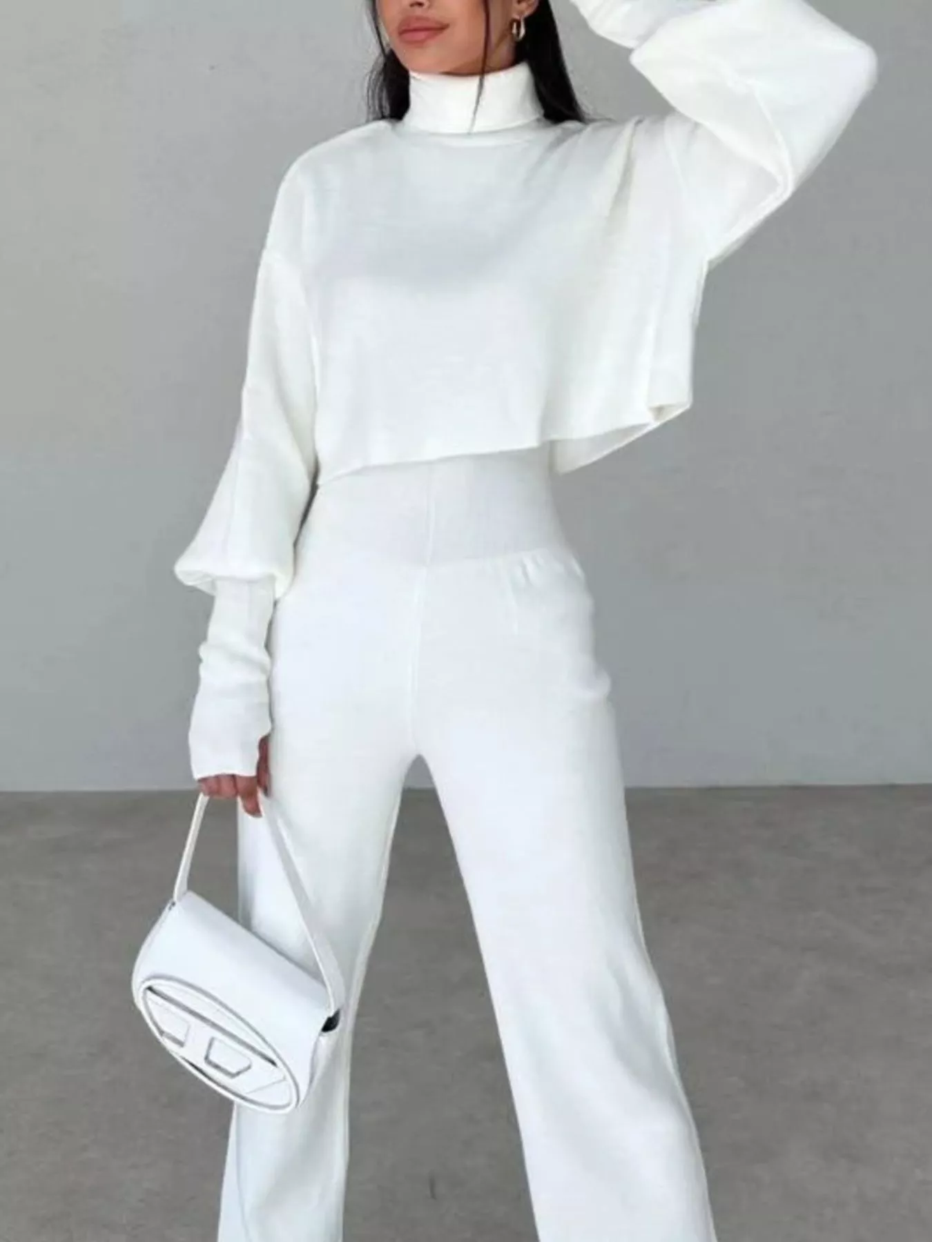 Turtleneck Long Sleeve Top & Pants Set - Image 25