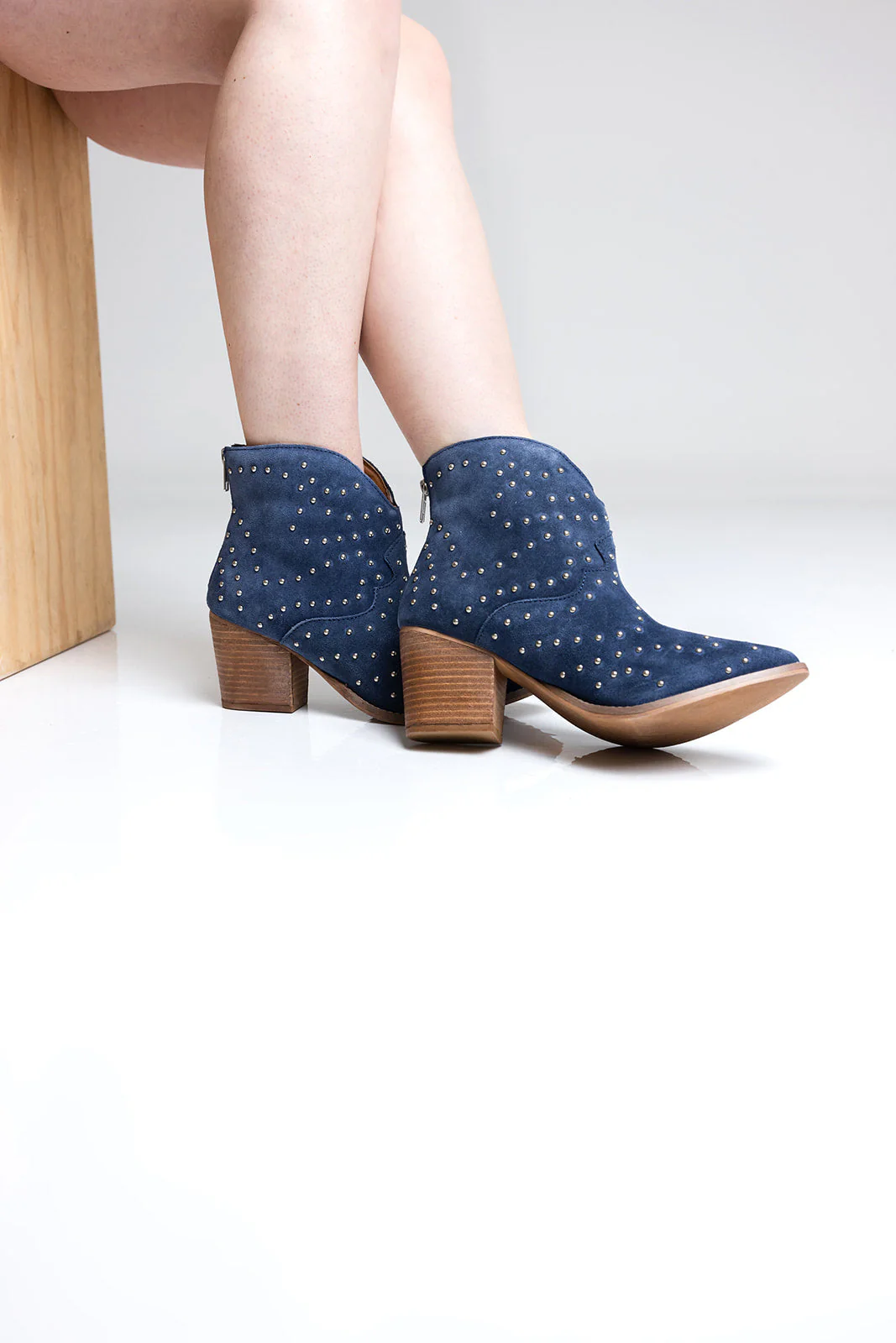 Twilight Studded Heeled Ankle Boot in Black - Image 2