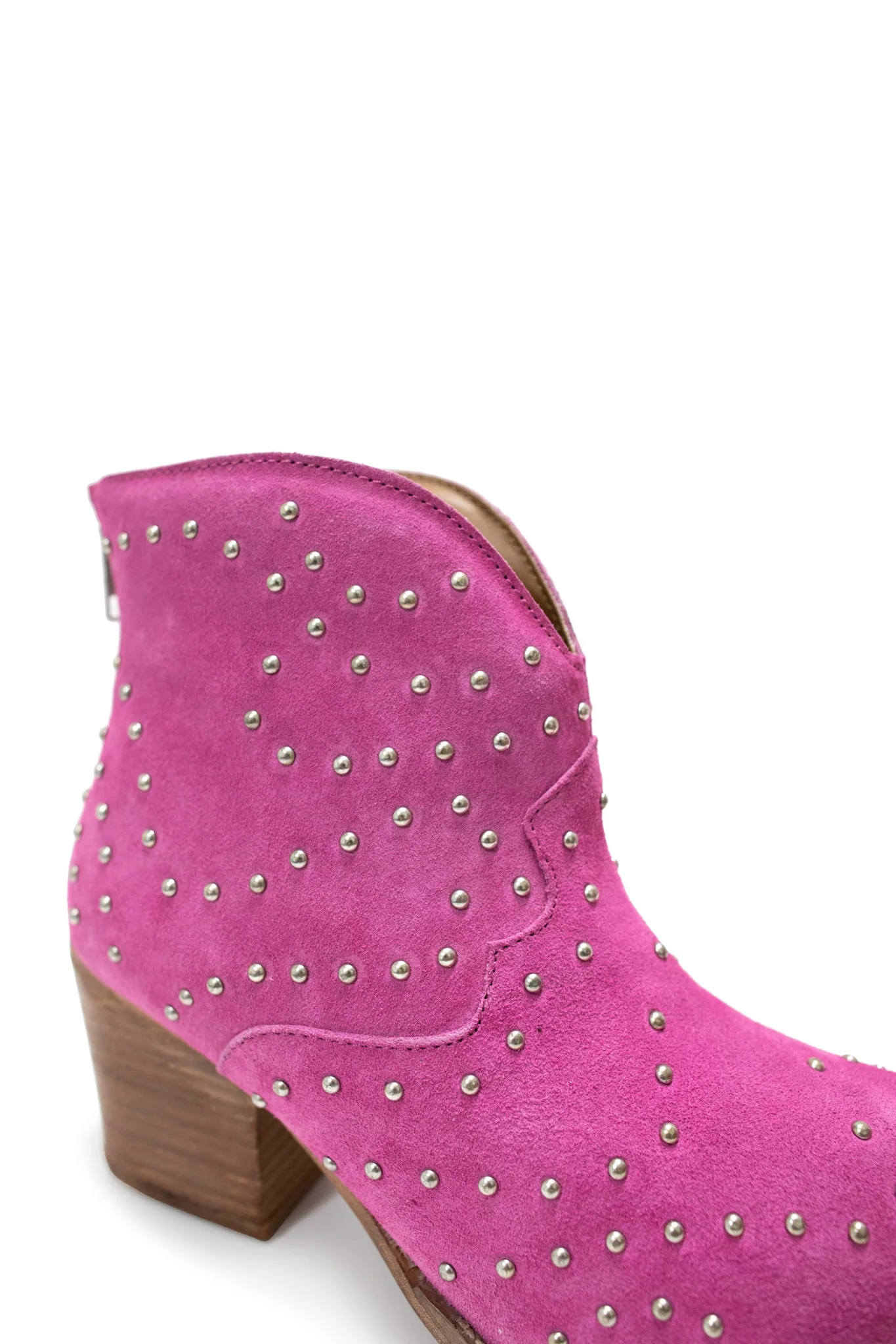 Twilight Studded Heeled Ankle Boot in Magenta - Image 10