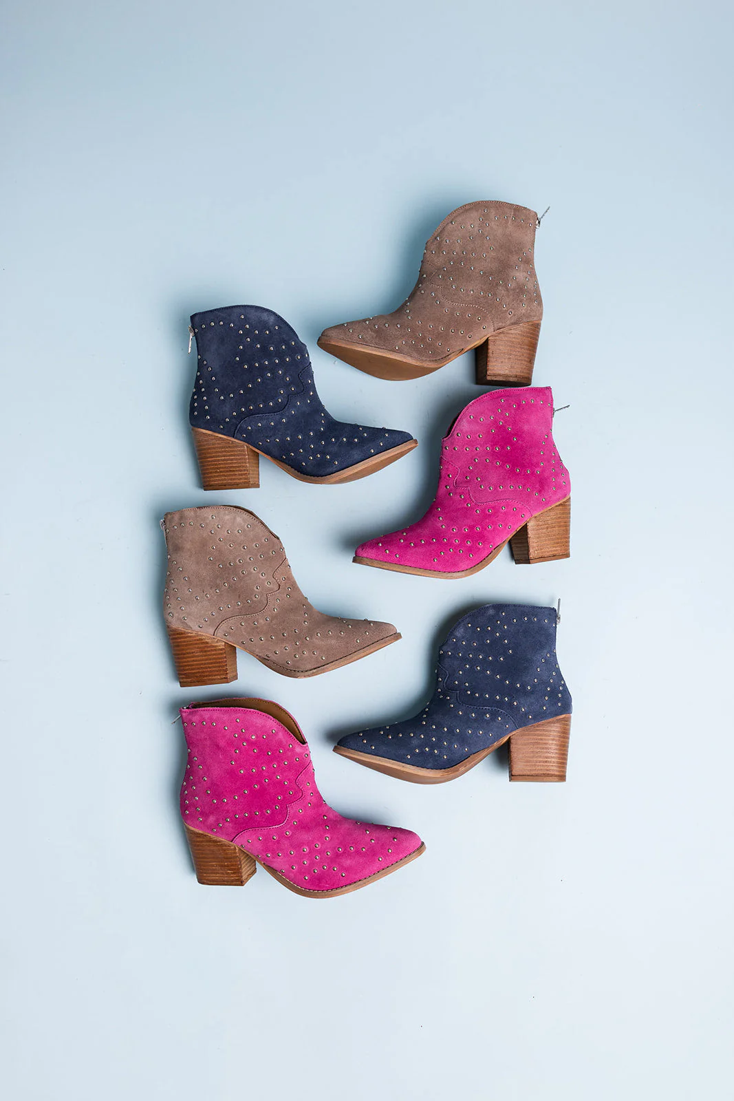 Twilight Studded Heeled Ankle Boot in Magenta - Image 2