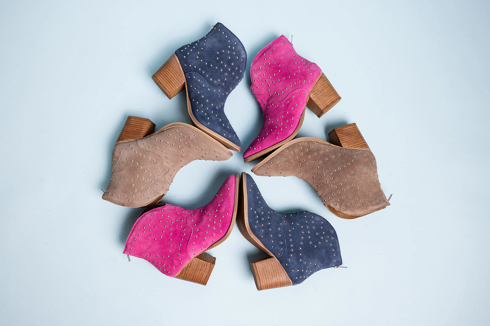 Twilight Studded Heeled Ankle Boot in Magenta - Image 5