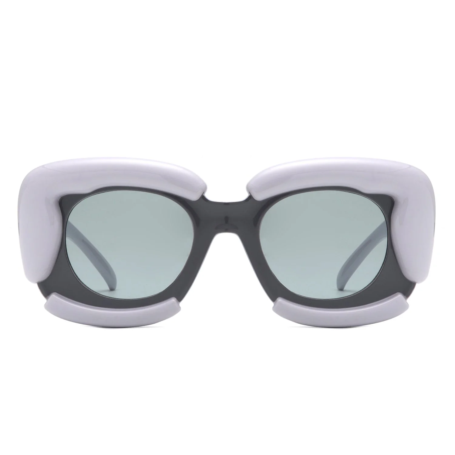 Twirl - Square Geometric Irregular Chunky Fashion Futuristic Sunglasses - Image 6
