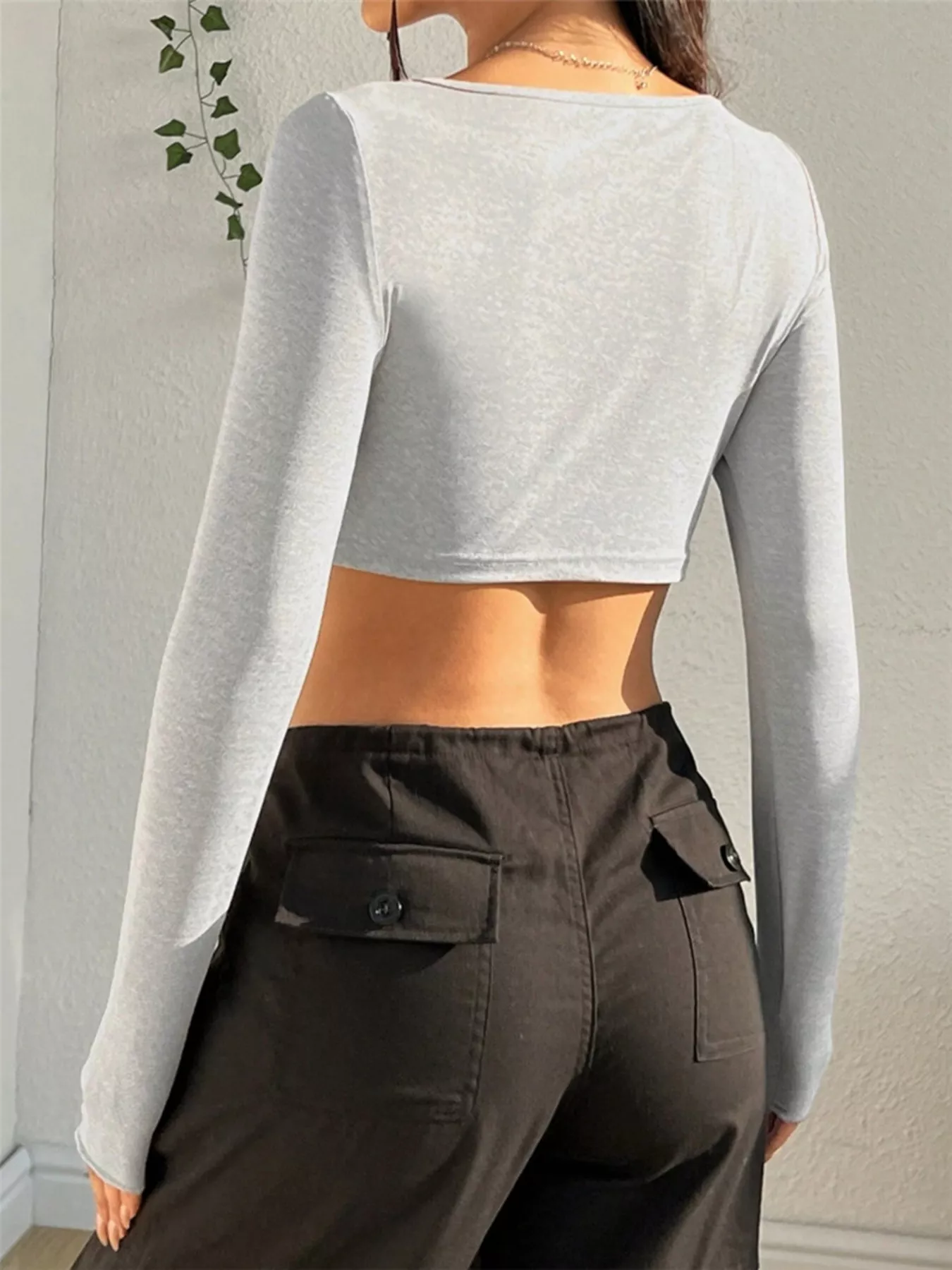 Twisted Front Long Sleeve T-Shirt - Image 13