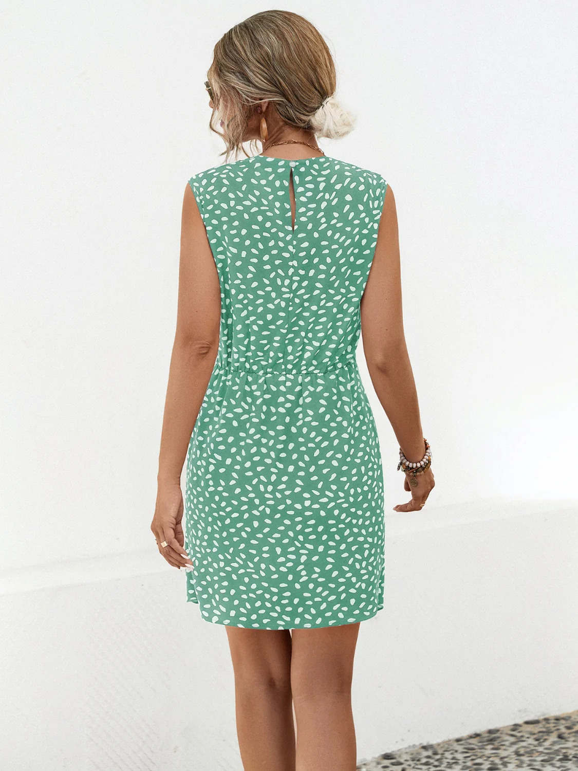 Twisted Printed Sleeveless Mini Dress - Image 8