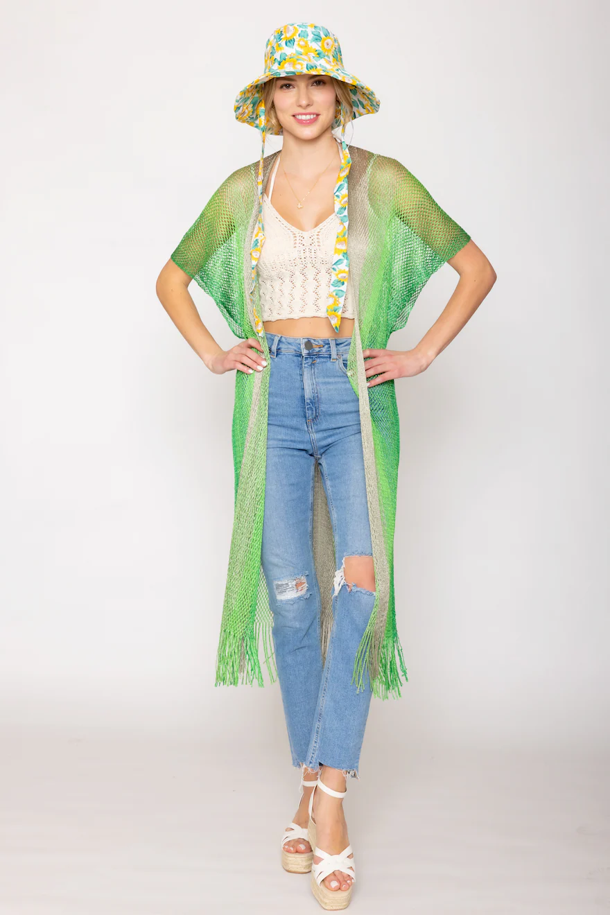 Two Tone Lurex Kimono - Image 10