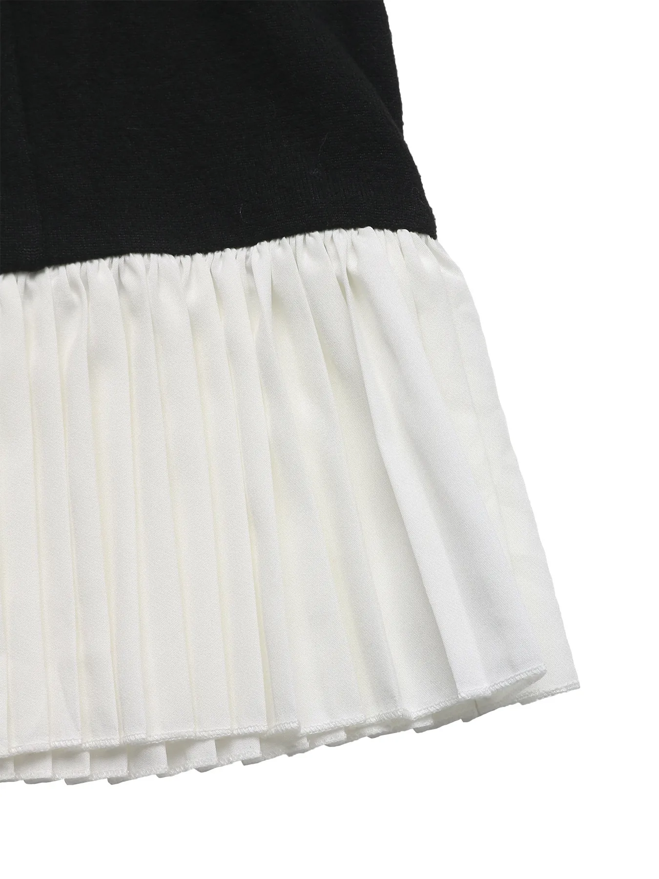 Two Tone Pleated Long Sleeve Shirt Dress - Image 8