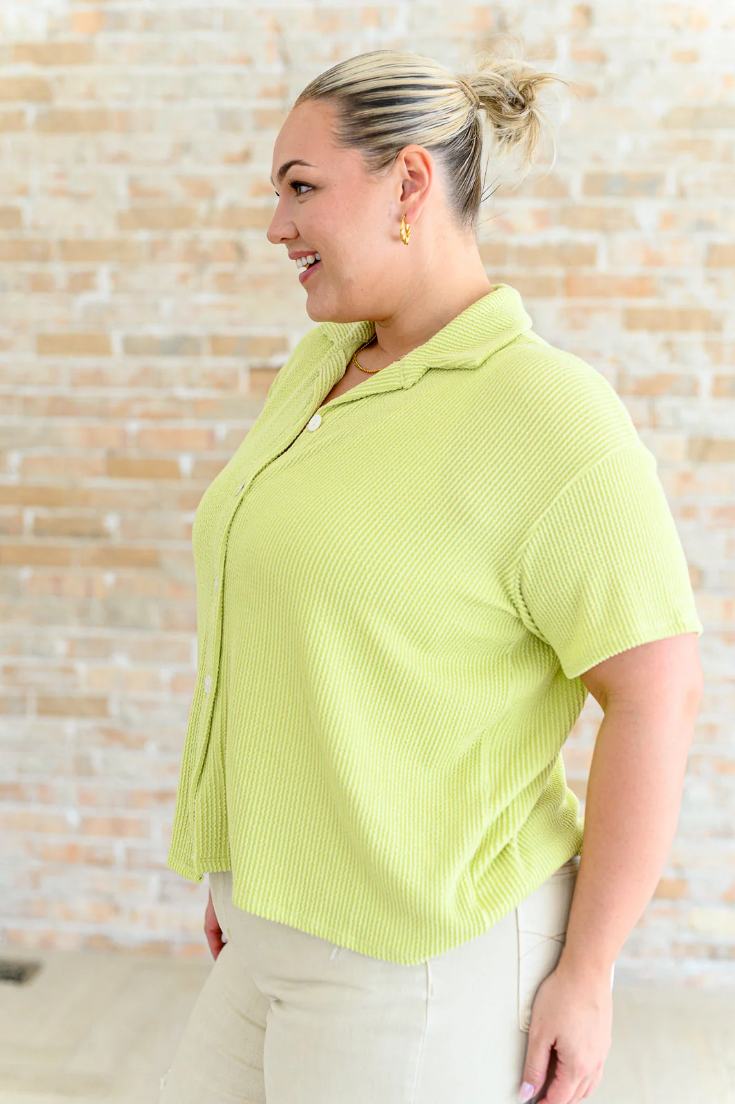 Two's Company Ribbed Button Down - Image 10
