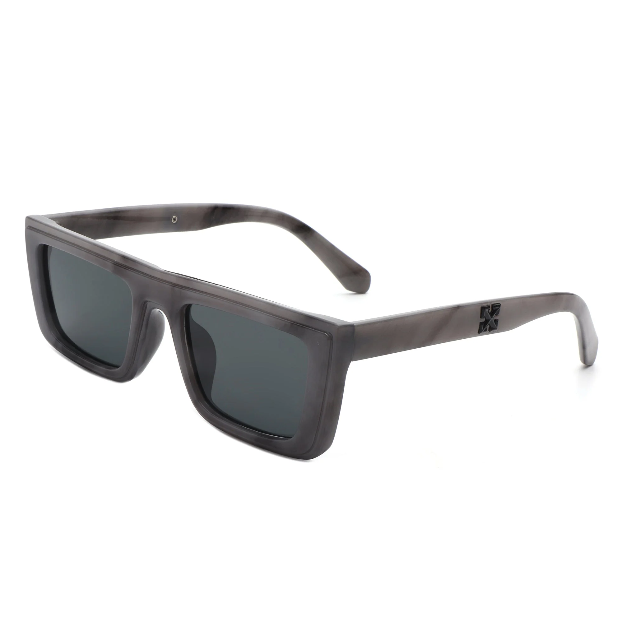 Tybalt - Retro Rectangle Square Flat Top Sunglasses - Image 6