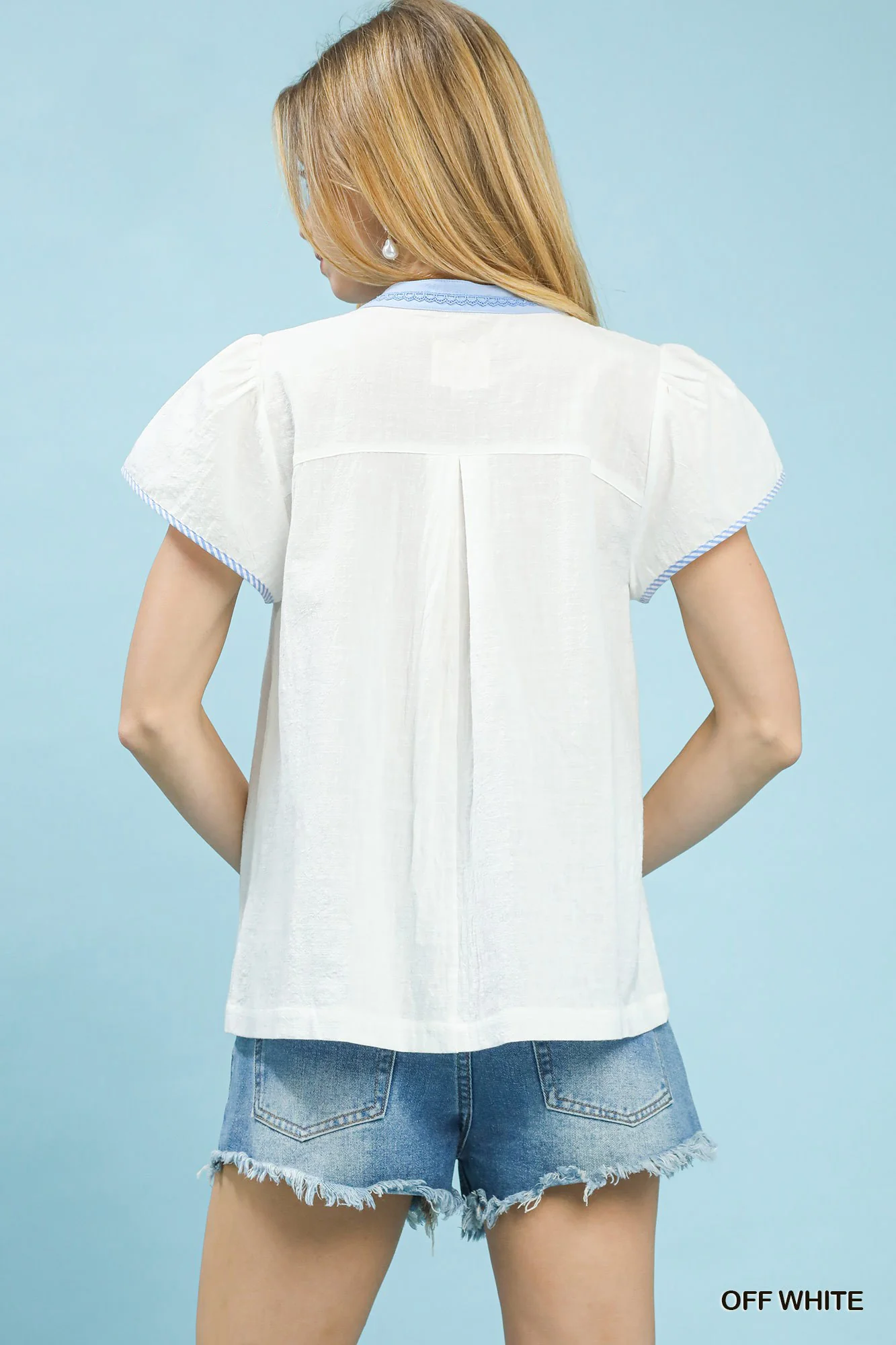 Umgee Abstract Applique Split Neck Top - Image 3