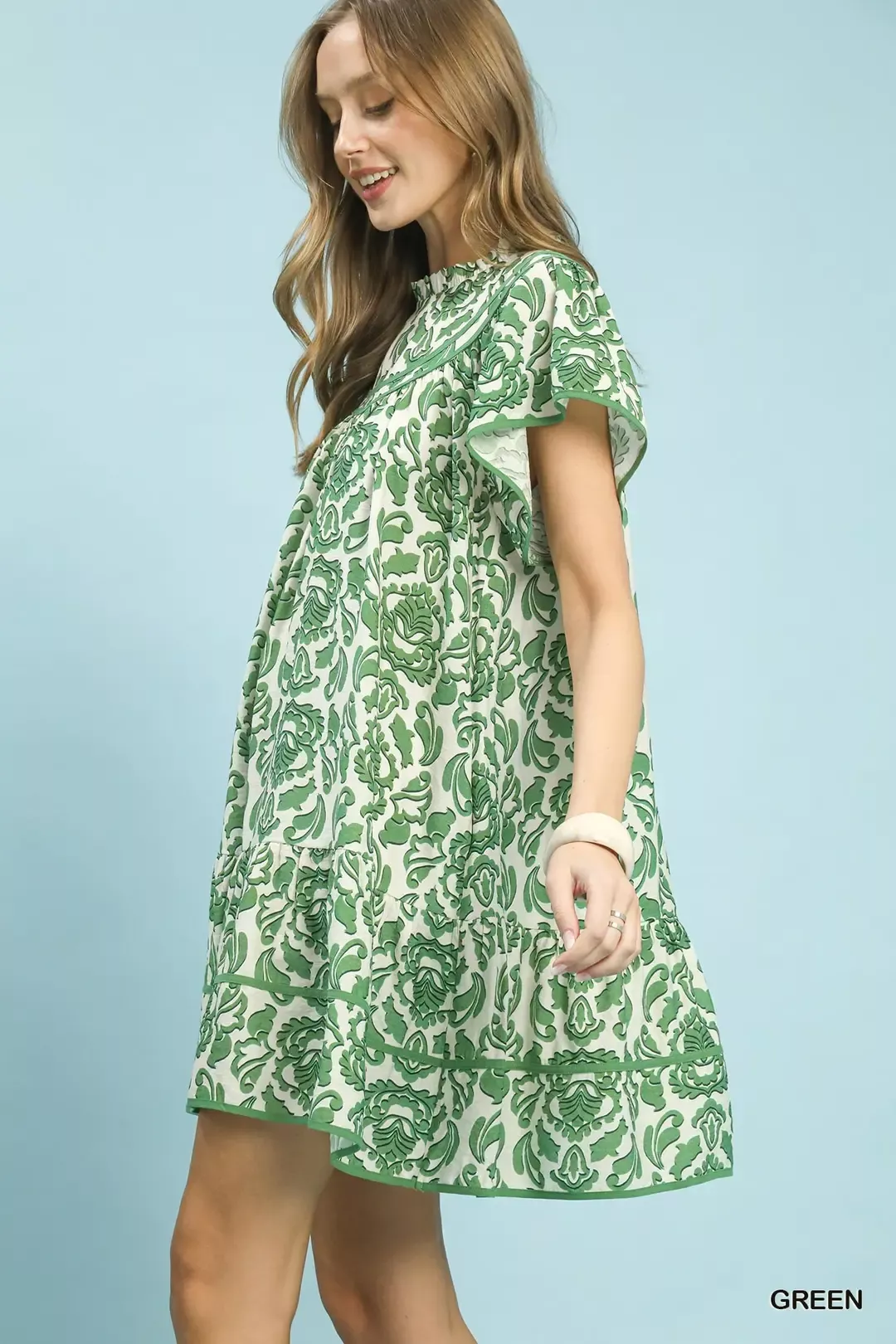 Umgee Abstract Print Babydoll Mini Dress - Image 2