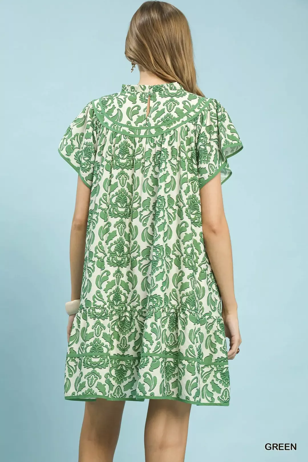 Umgee Abstract Print Babydoll Mini Dress - Image 3