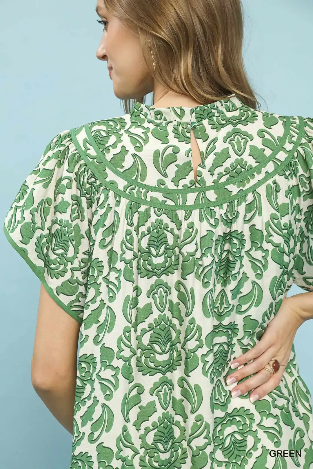Umgee Abstract Print Babydoll Mini Dress - Image 4