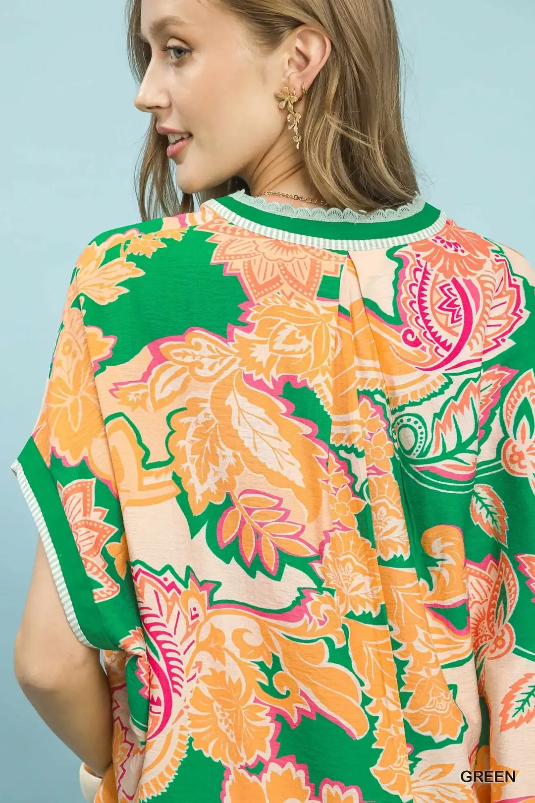 Umgee Abstract Print Oversized Top - Image 5