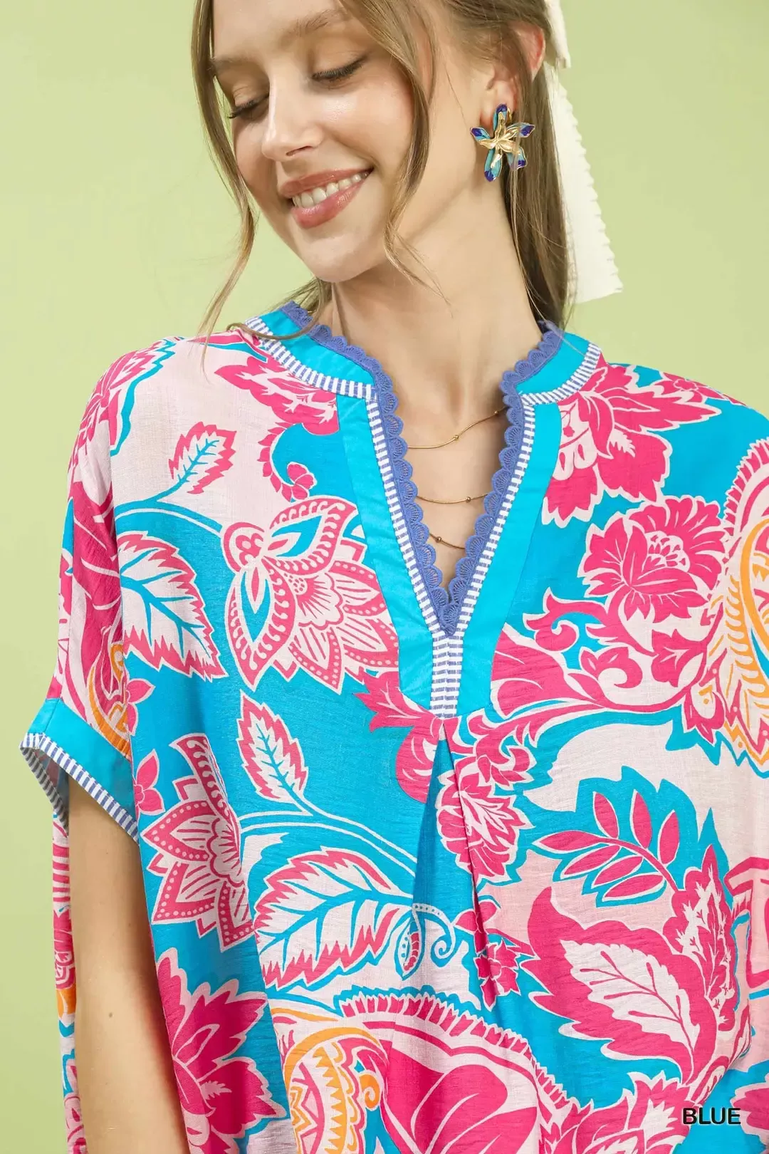 Umgee Abstract Print Oversized Top - Image 5