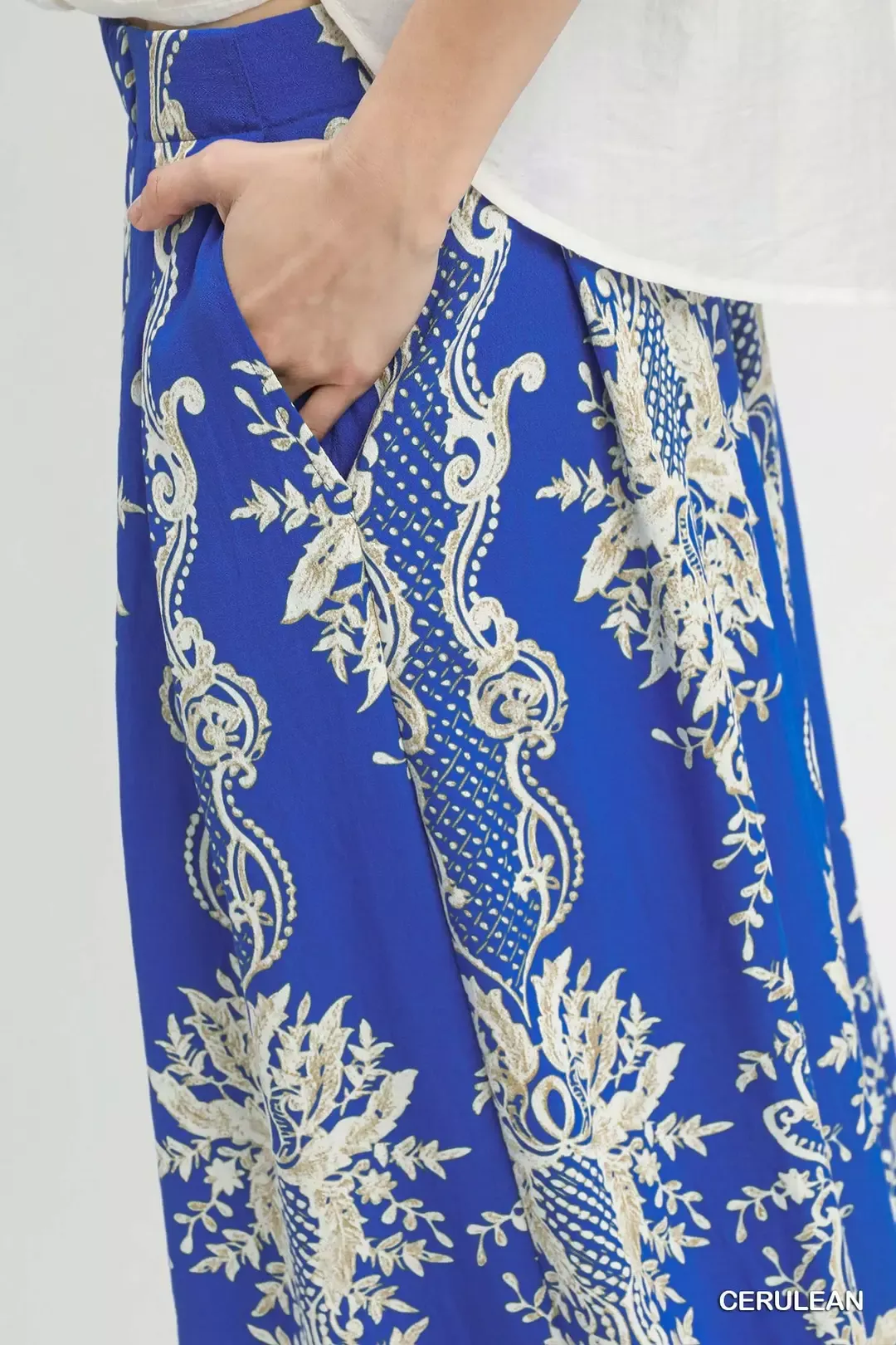 Umgee Border Print Wide Leg Pants - Image 4