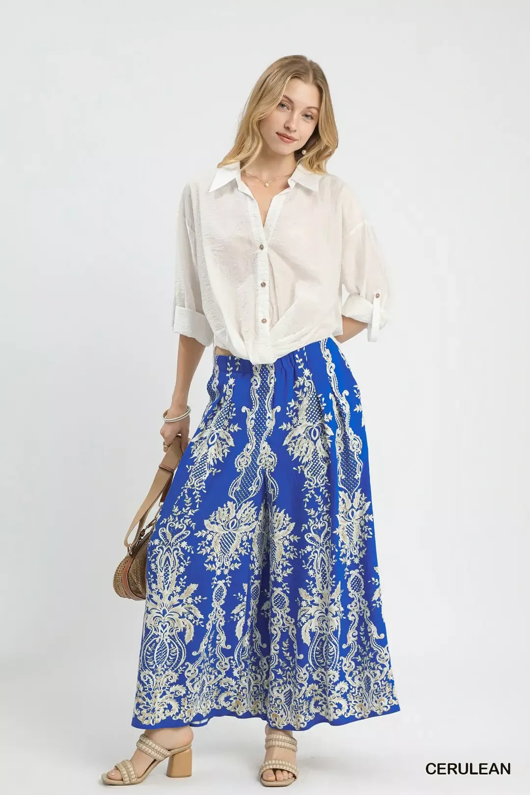 Umgee Border Print Wide Leg Pants - Image 5