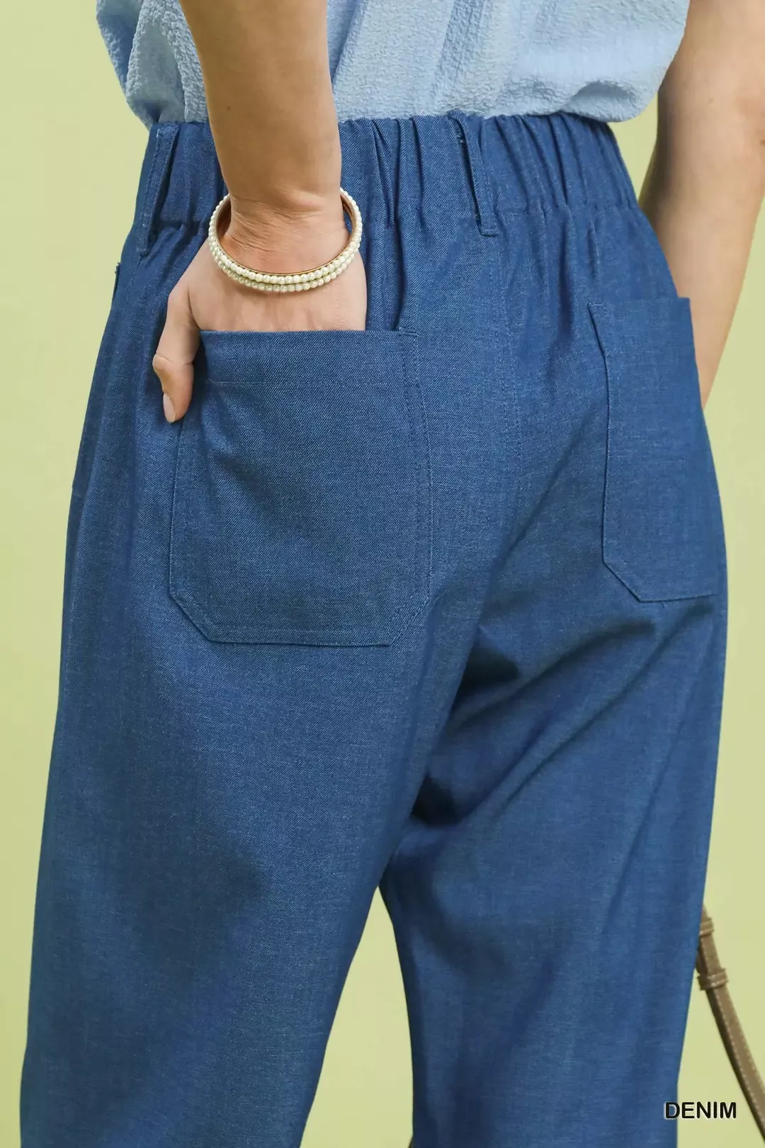 Umgee Denim Wide Leg Crop Pants with Front Pockets - Image 4
