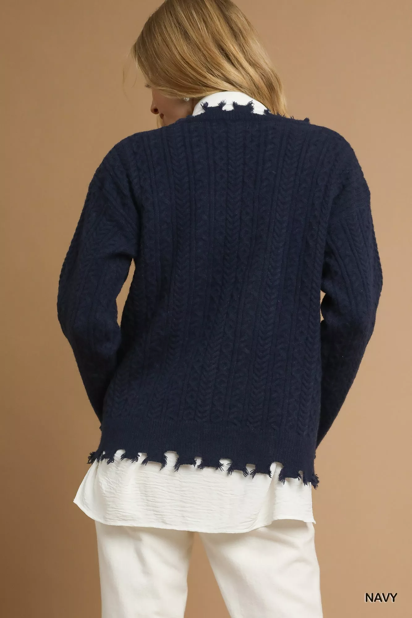 Umgee Distressed American Flag Sweater - Image 5