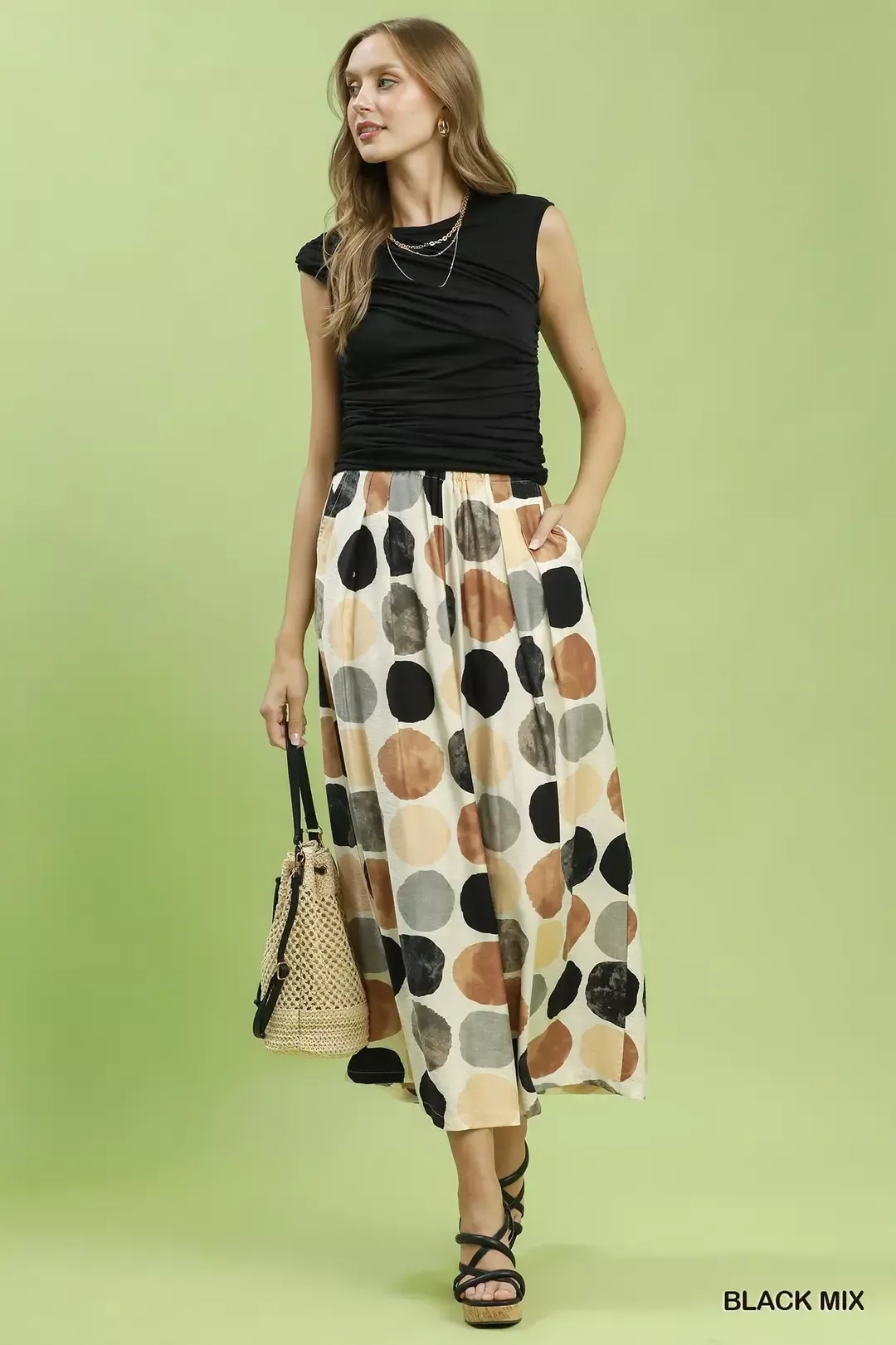 Umgee Dot Print Wide Leg Pants - Image 3