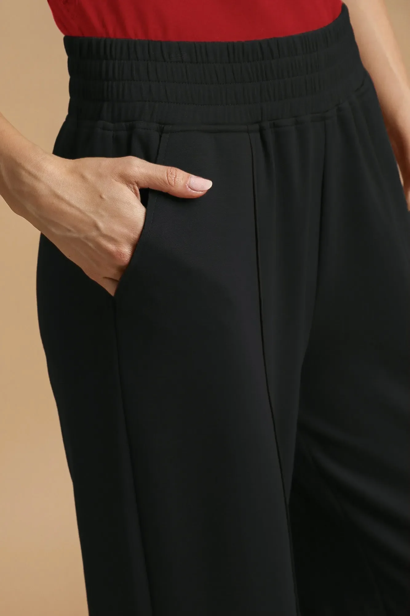 Umgee Drawstring Jogger Pants with Front Seam Detail - Image 2
