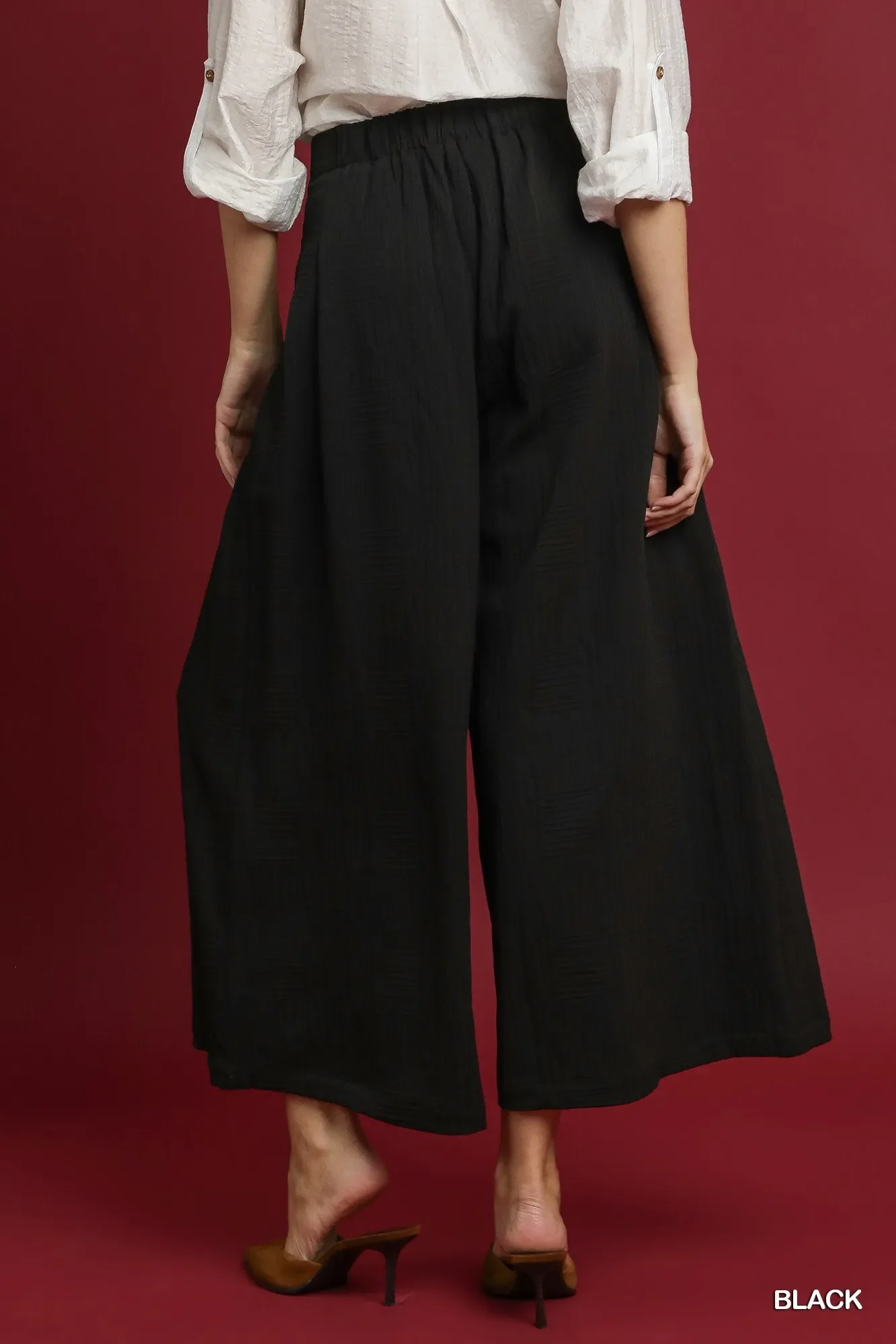 Umgee Elastic Waist Wide Leg Pants - Image 4