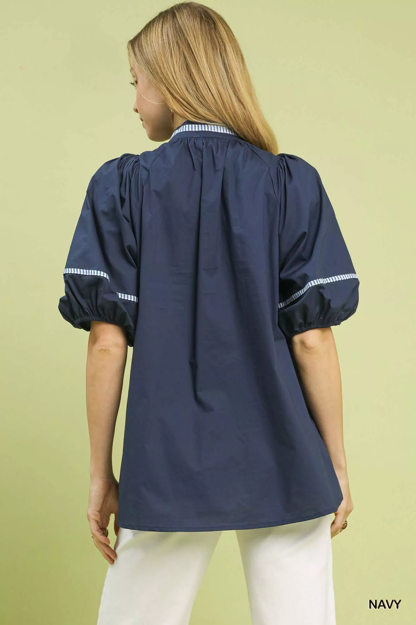 Umgee Embroidered Floral Puff Sleeve Top - Image 3