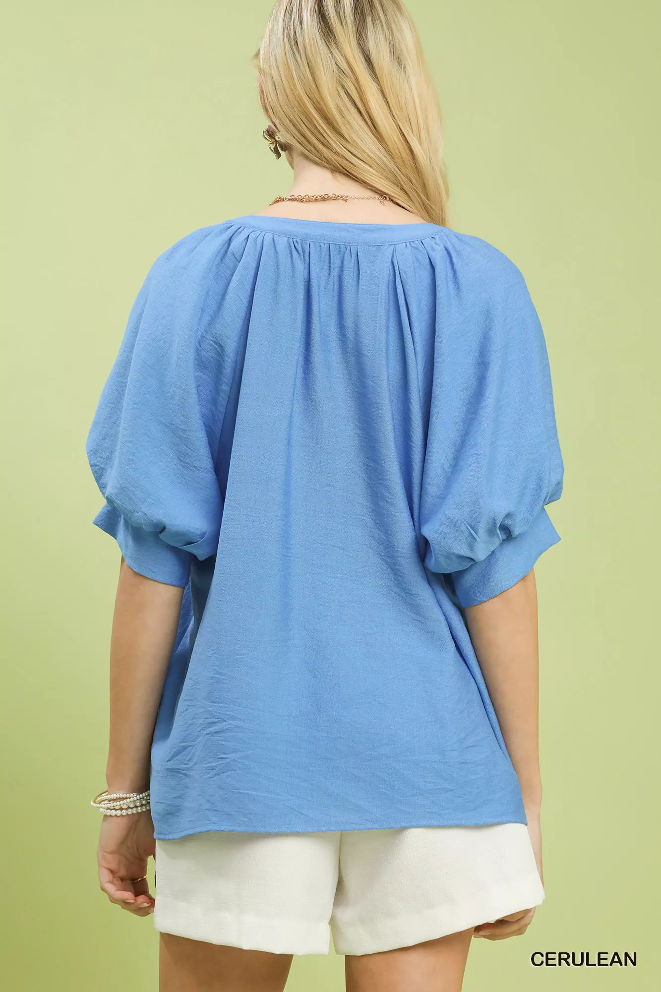 Umgee Embroidered Puff Sleeve Blouse - Image 3