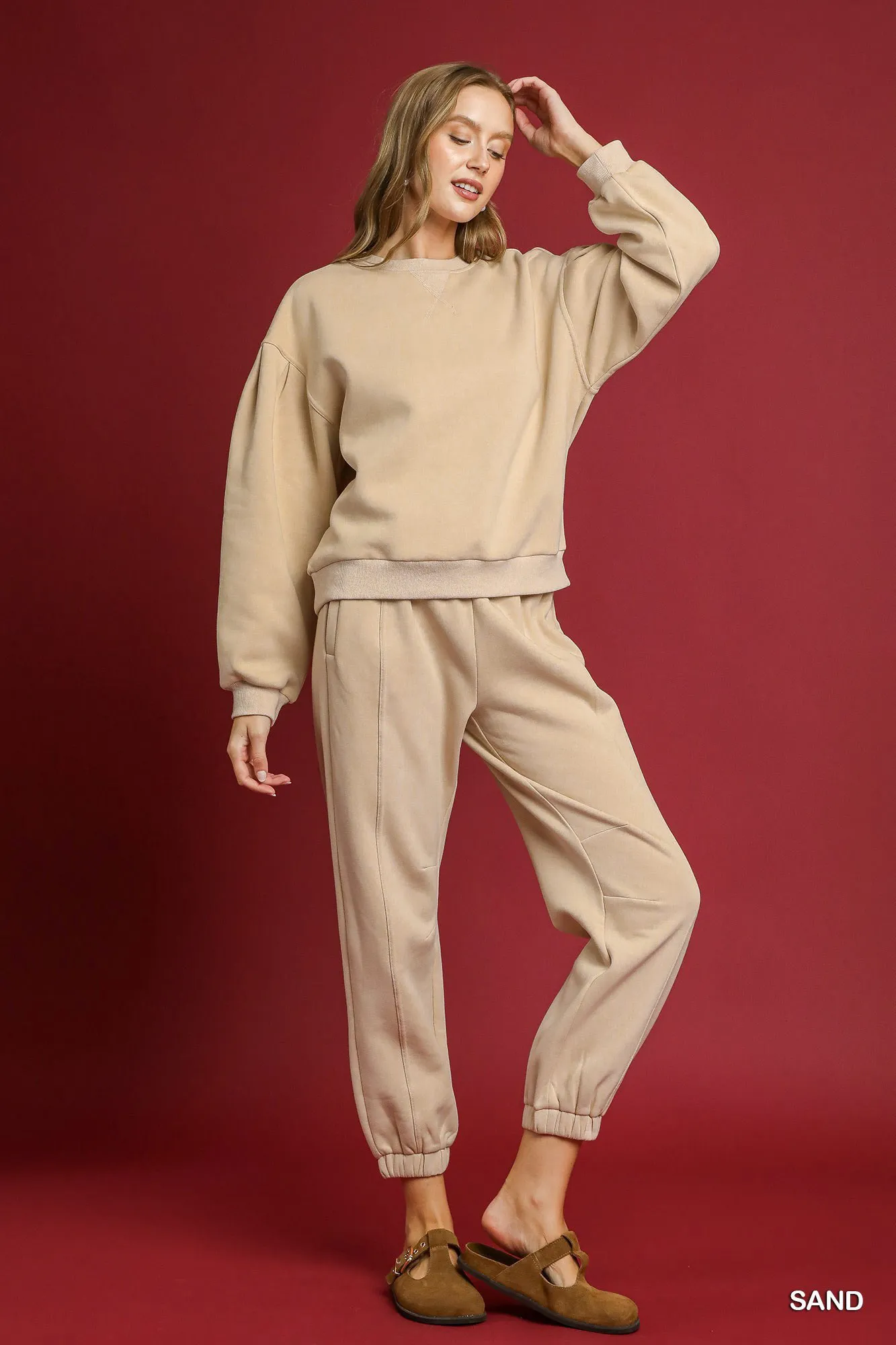Umgee Fleece Jogger Pants with Drawstring - Image 3