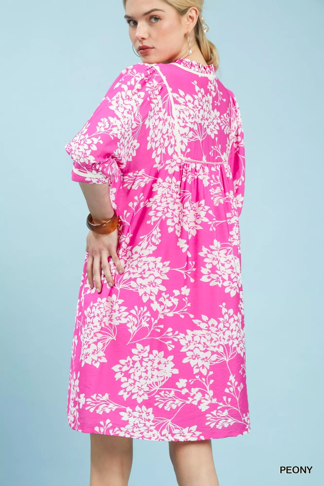 Umgee Floral Babydoll Dress with Pockets - Image 3