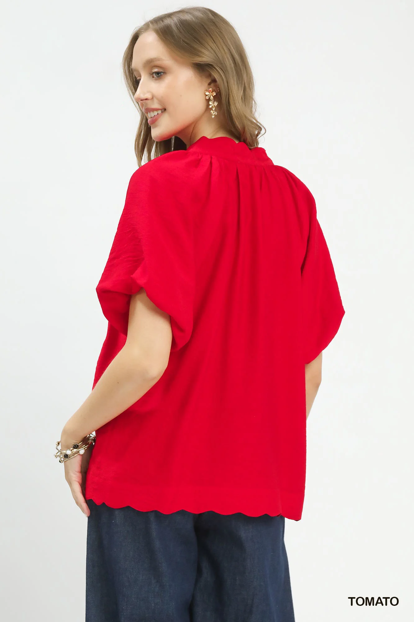 Umgee Floral Embroidered Hem Blouse - Image 3