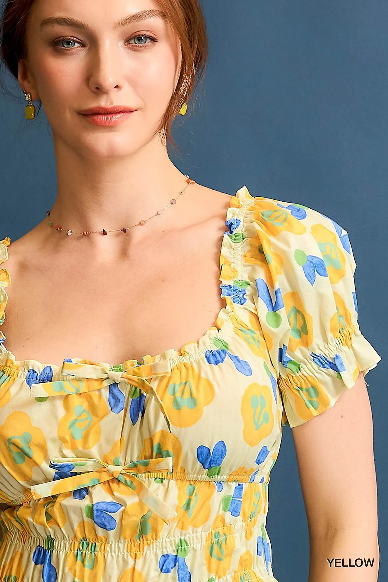 Umgee Floral Smocked Peplum Blouse - Image 4