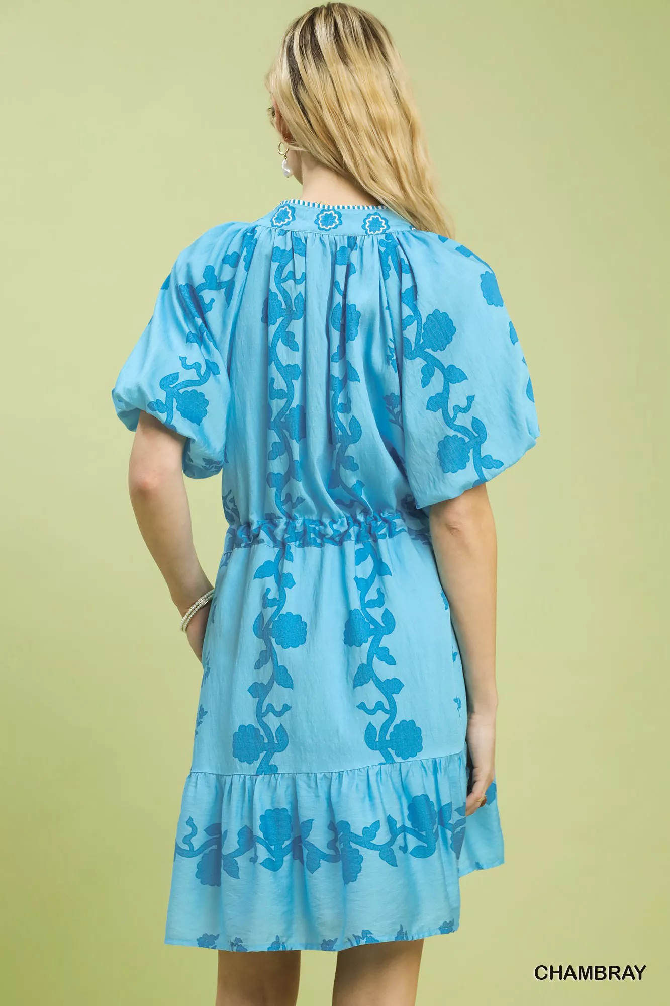 Umgee Floral Tie-Waist Boho Mini Dress - Image 3