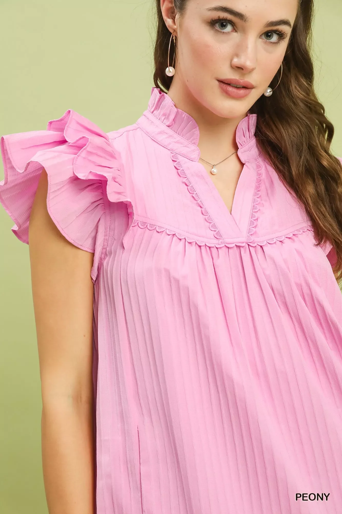Umgee Flutter Sleeve Tiered Dress - Image 4