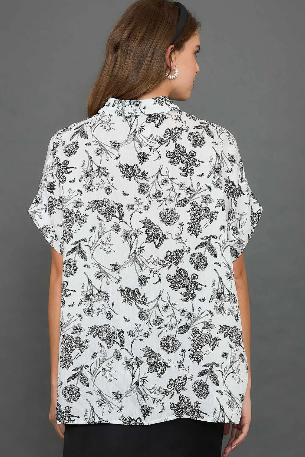 Umgee Full Size Two Tone Floral Print Top Plus Size - Image 3