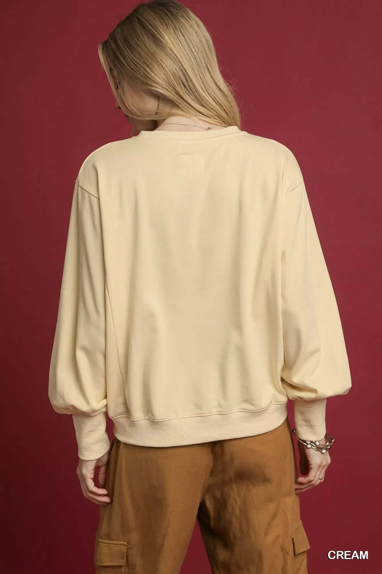 Umgee HO Applique French Terry Sweatshirt - Image 3