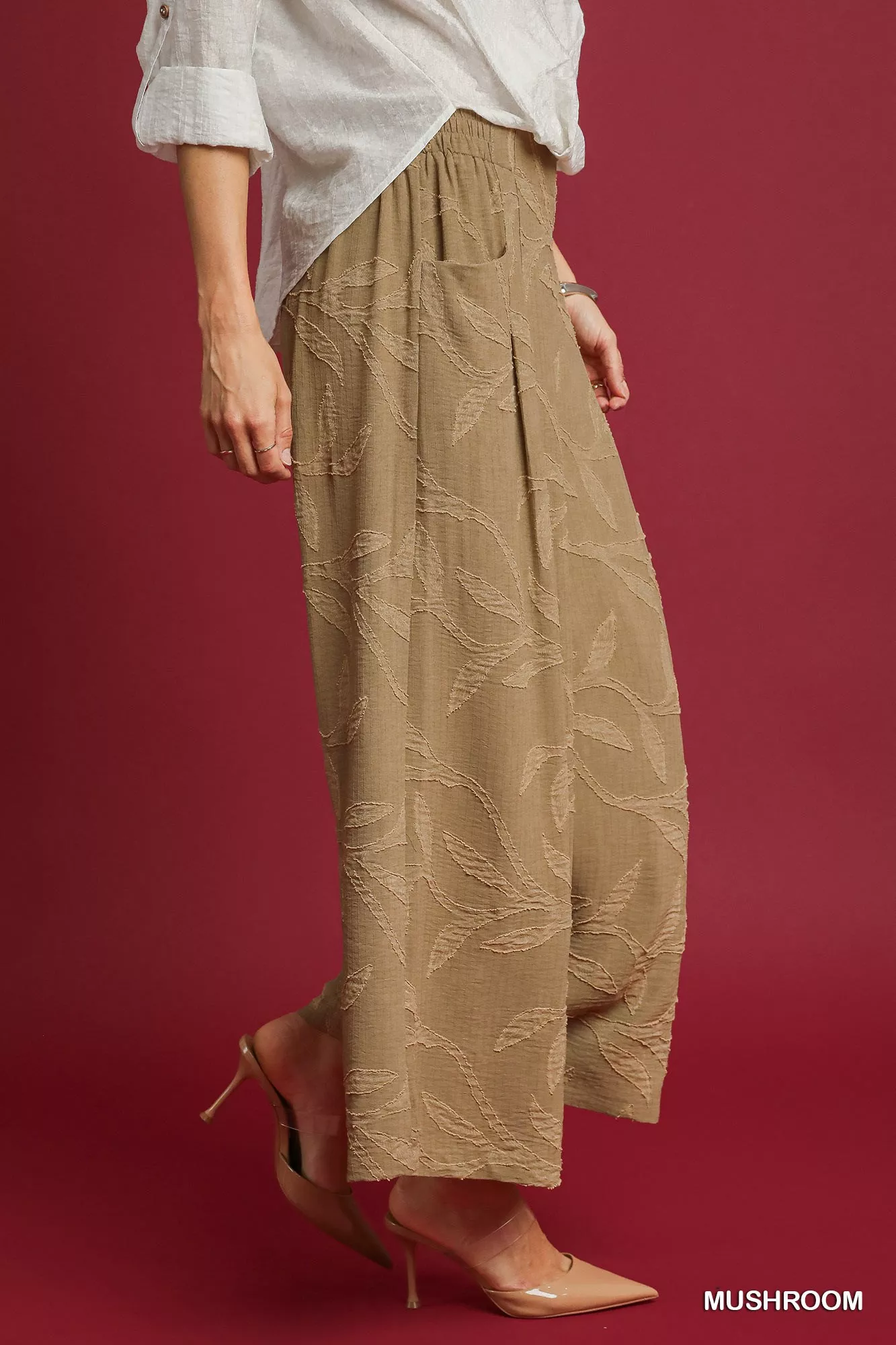 Umgee Jacquard Wide-Leg Pants - Image 2