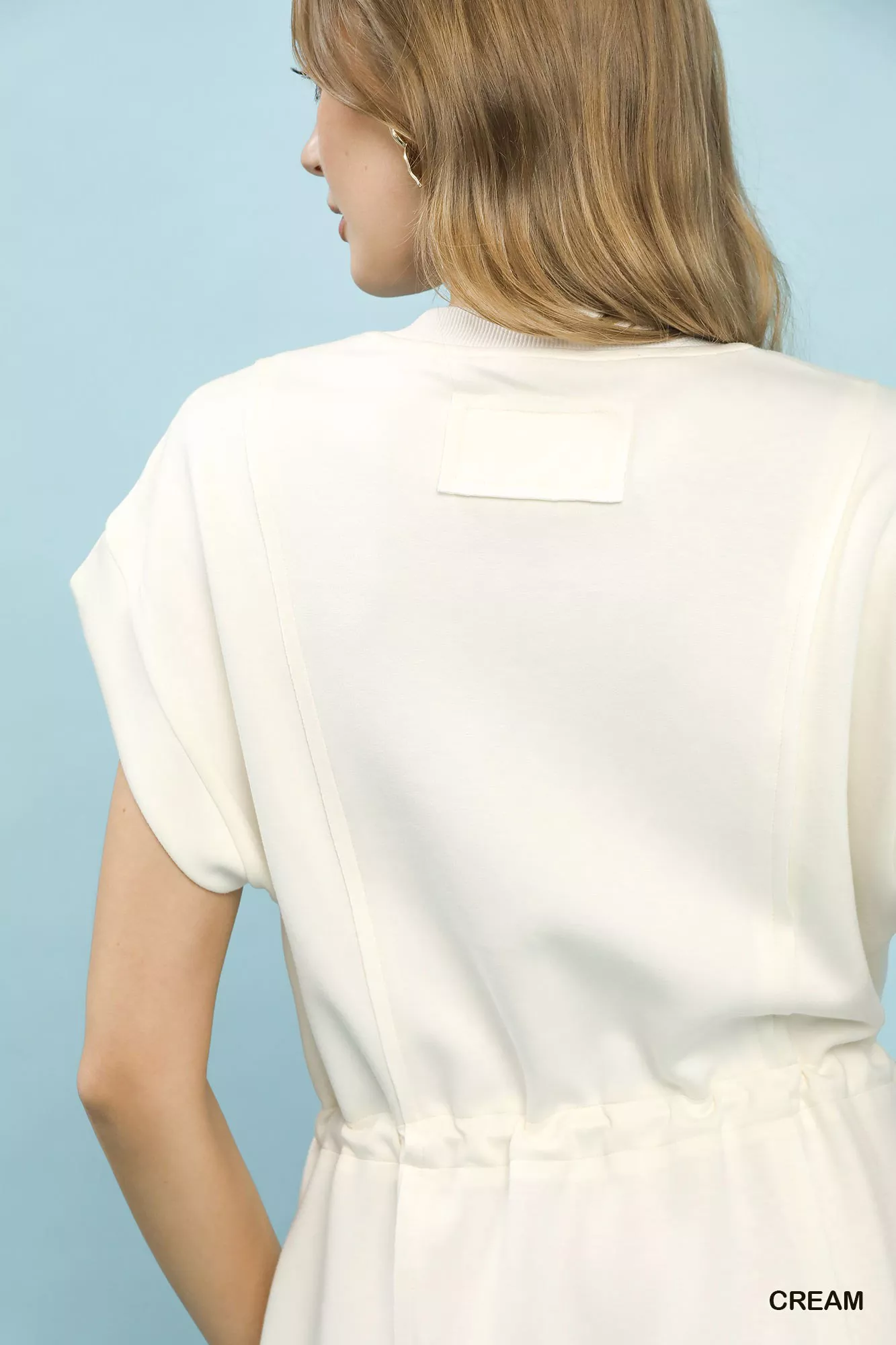 Umgee Knit Zip Front Drawstring Dress - Image 4