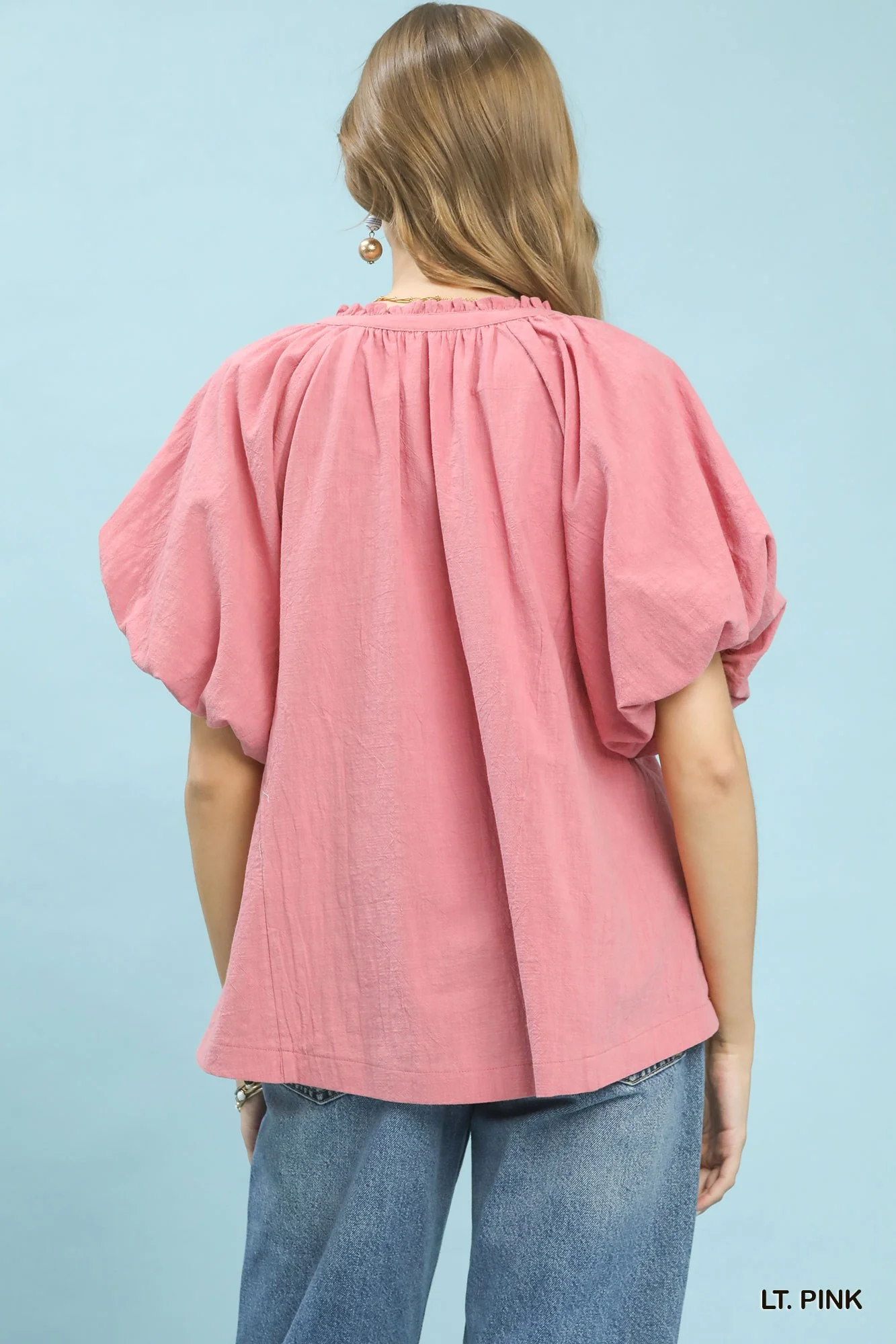 Umgee Lace Inset Puff Sleeve Boho Blouse - Image 3