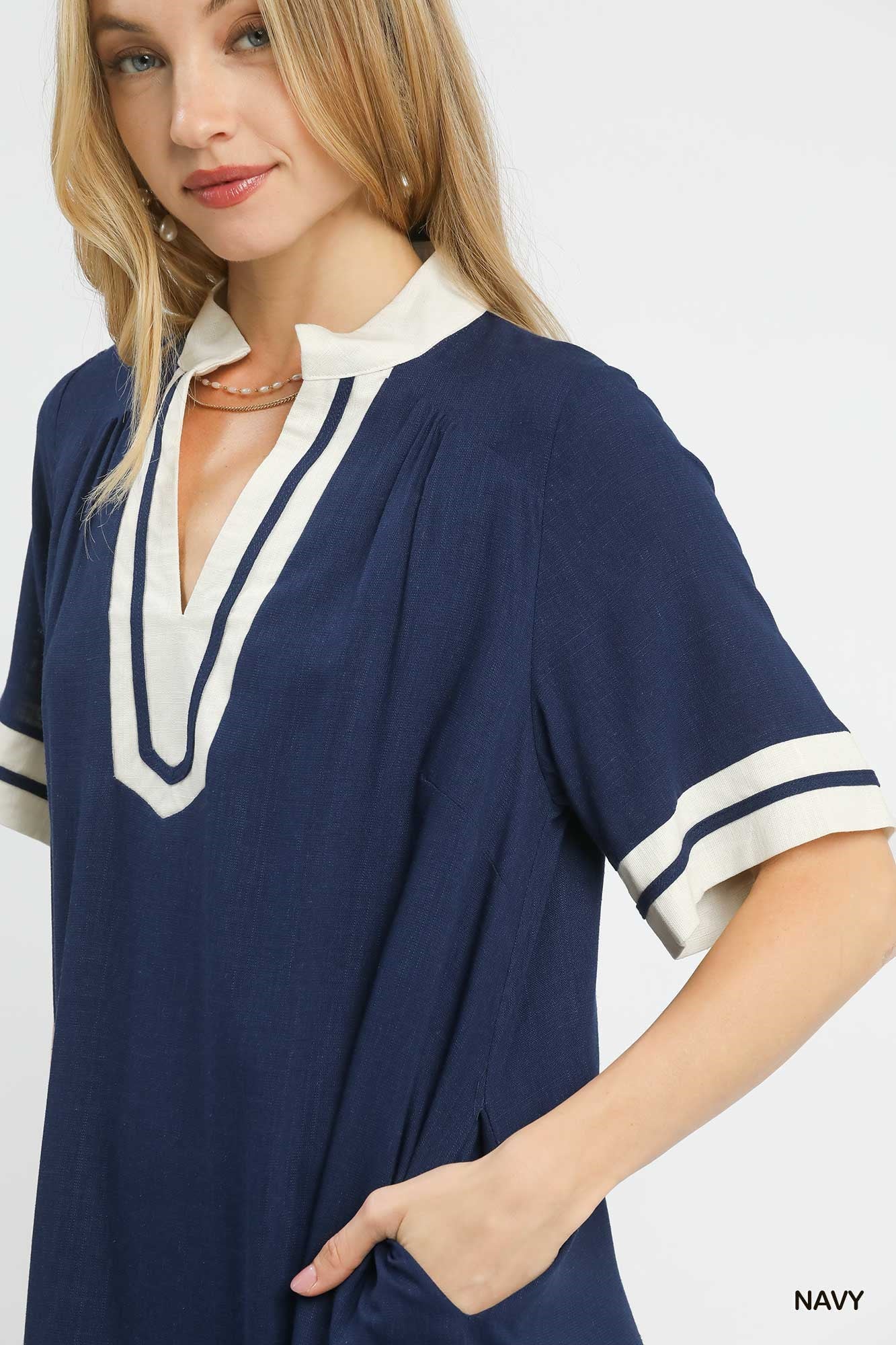 Umgee Linen Rayon Mini Dress - Image 4