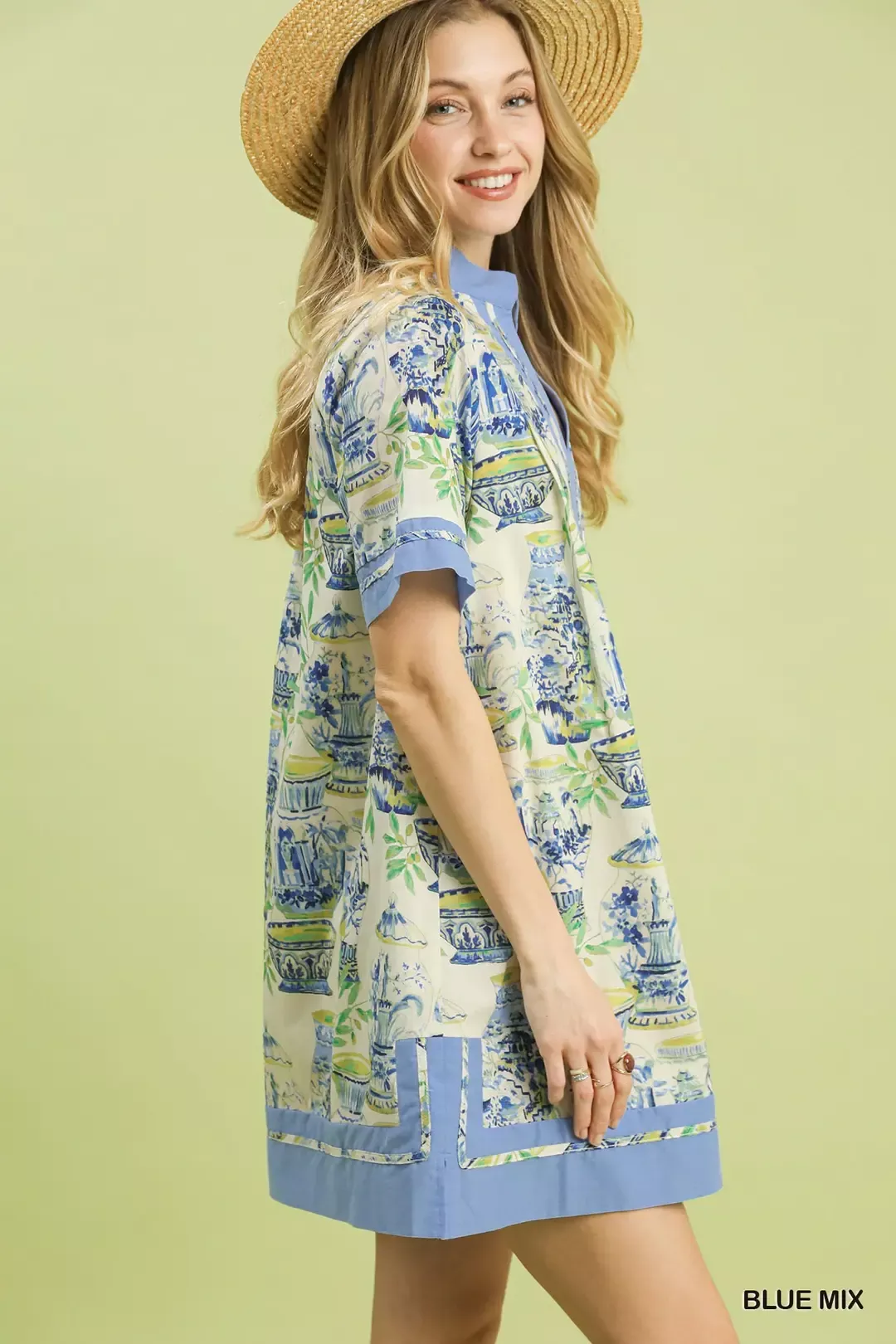 Umgee Mix Abstract Print Mini Dress - Image 2