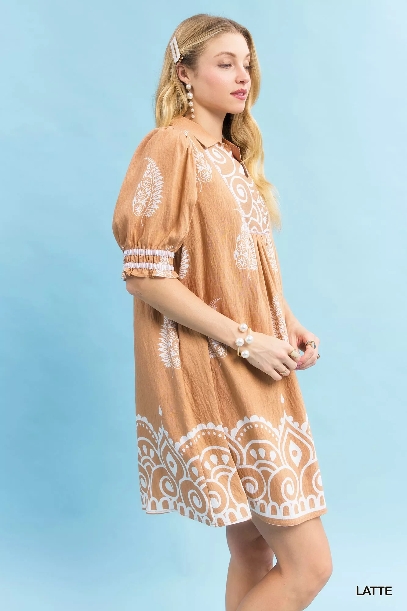 Umgee Paisley Mandala Print Babydoll Dress - Image 2