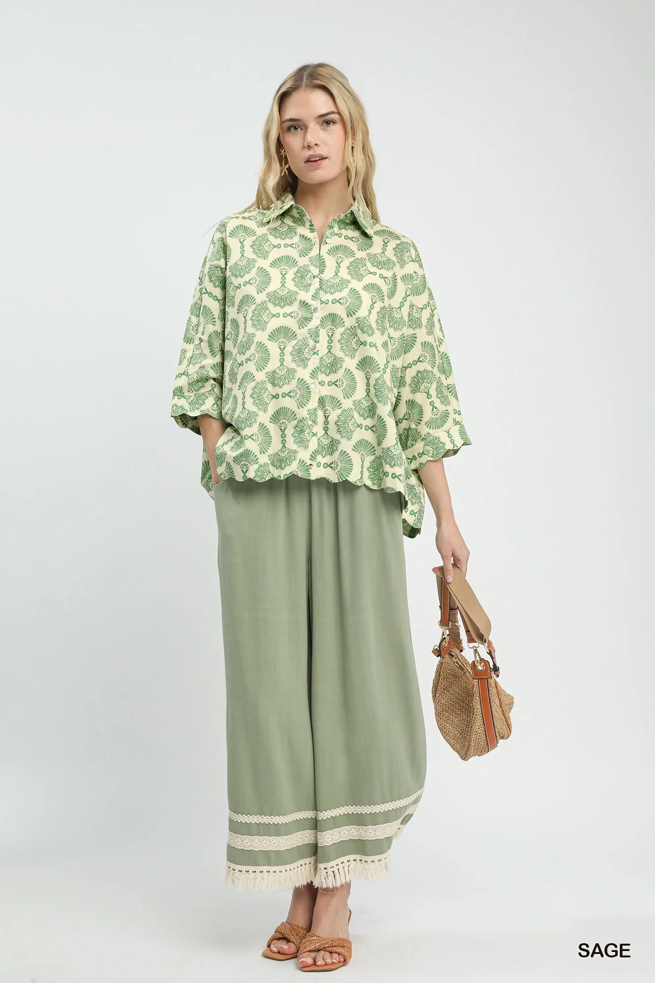 Umgee Printed Button Down Shirt - Image 6