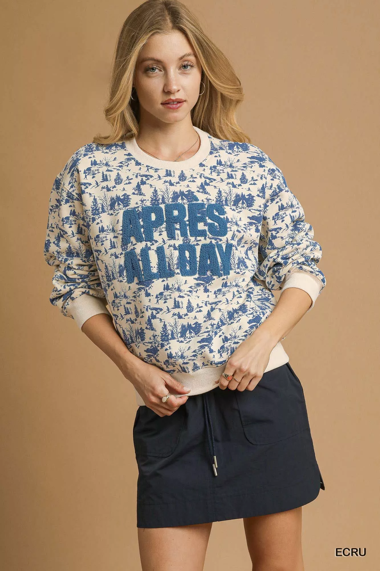 Umgee Scenic Print Cropped Sweatshirt - Image 2