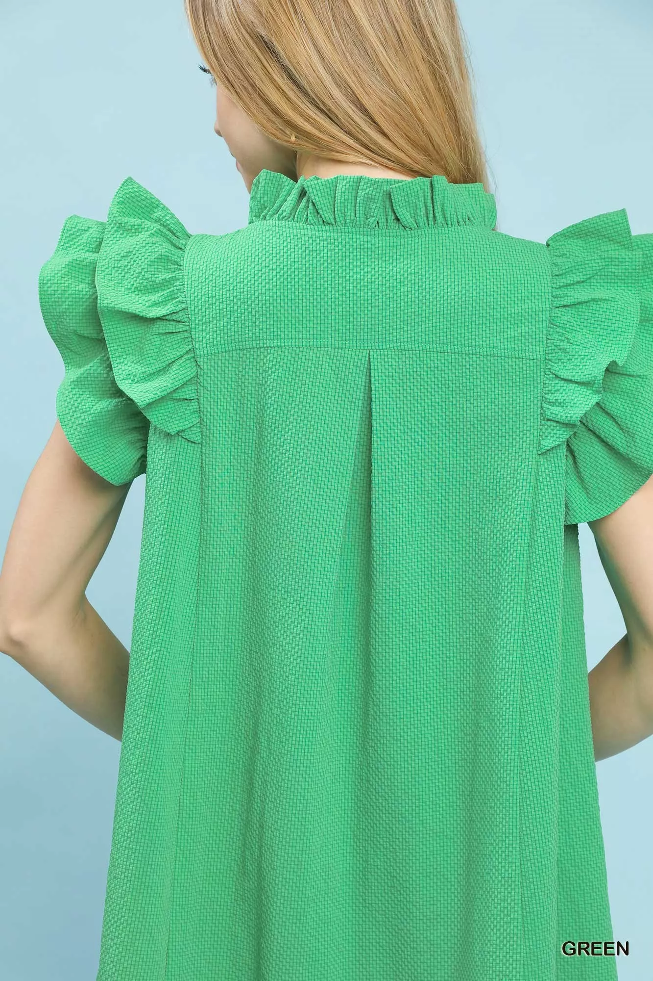 Umgee Seersucker Ruffle Shift Dress - Image 6
